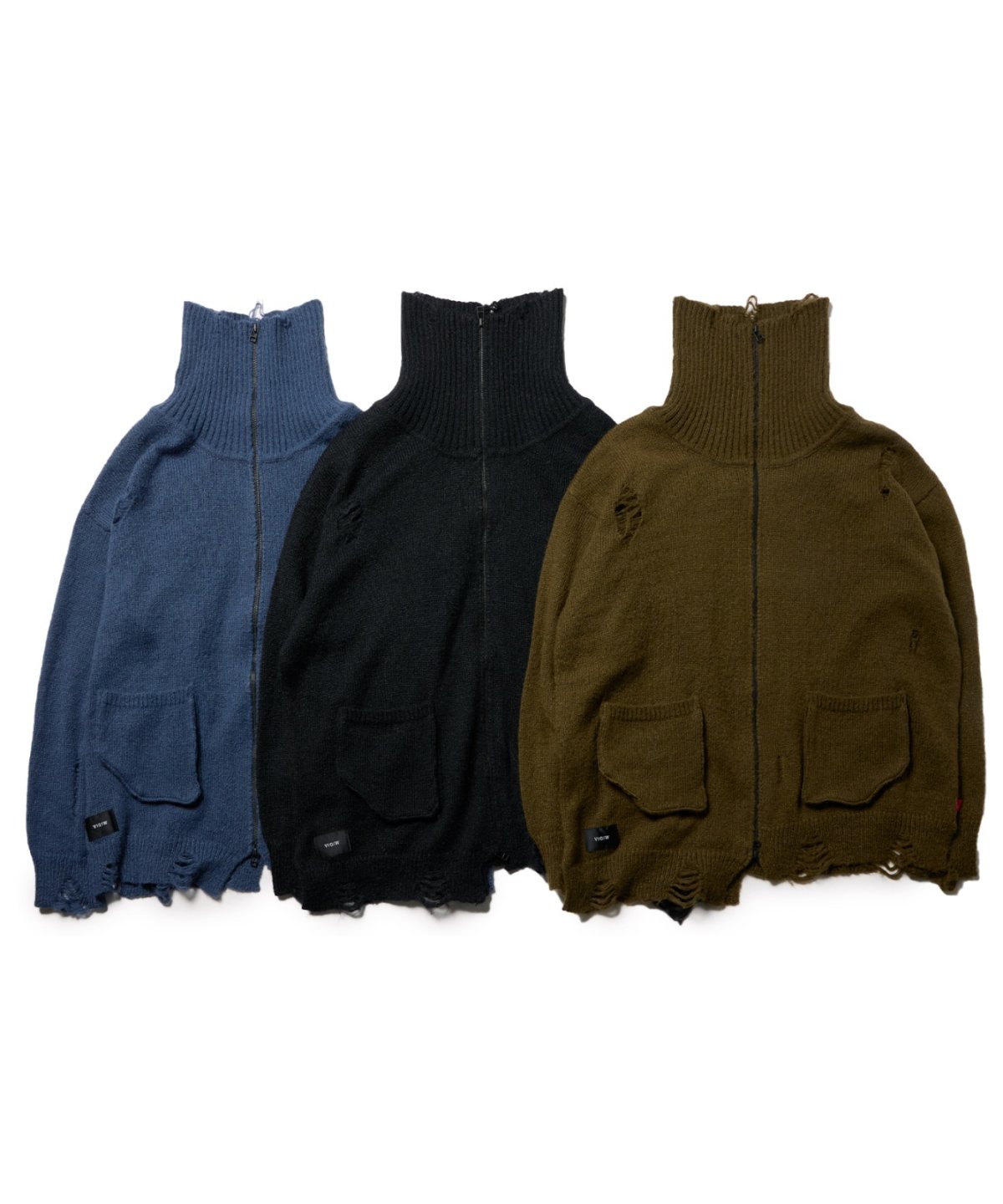 画像1: 【VIRGOwearworks】Large collar zip cardigan (1)