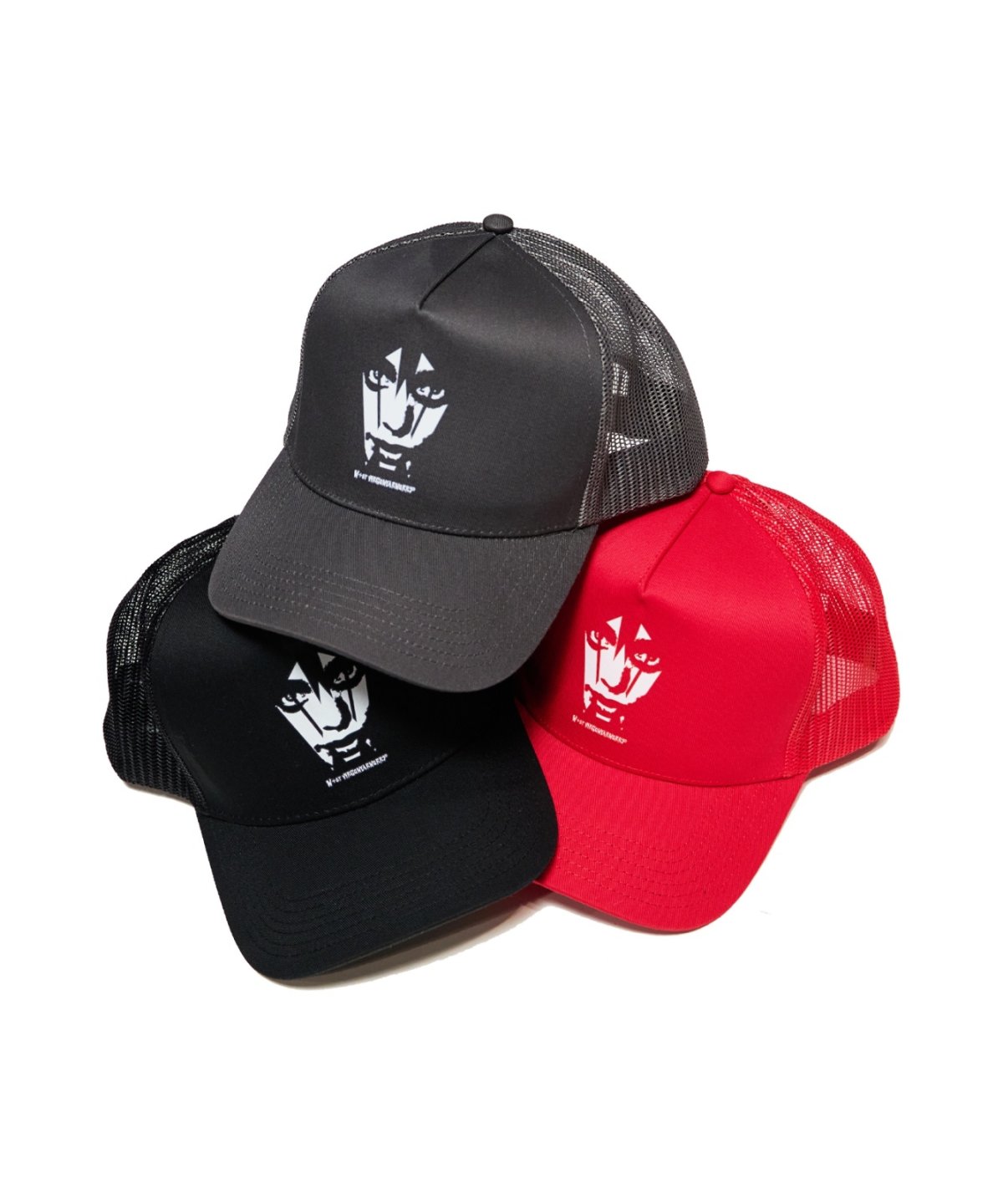 画像1: 【W】Face logo Mesh cap (1)