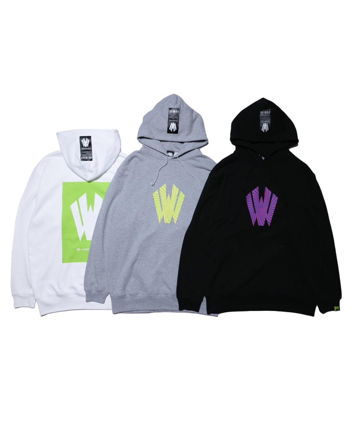画像1: 【W】Warp logo pull over hoodie (1)