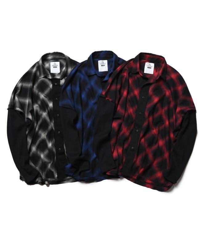 VIRGOwearworks】SLANT CHECK SHIRT - V-STORE [VIRGO ONLINE STORE]